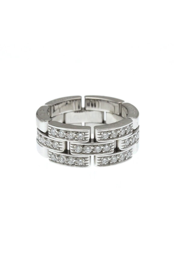 Pre-Owned Cartier Maillon Panthere Ring Half Diamond White Gold (18K) Fashion Diamond... (Good)