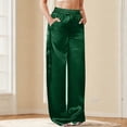 thumbnail image 5 of Palazzo Pants for Women Hontri Loose Lounge Pants Women's Satin Pajama Pants Wide Leg Sweatpants Elastic Waist Summer Casual Sports Trousers with Pockets, 5 of 9