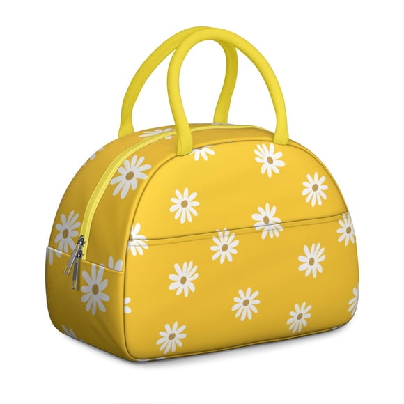 Sac à Lunch d'Été pour Femmes – Mignon Sac à Imprimé Marguerite Bohème avec Intérieur Thermique Étanche, Esthétique Florale pour le Travail Ou les Voyages