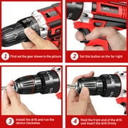 UNTIMATY 21V Cordless Power Drill Set, Power Drill Driver Kit with Lithium-Ion Battery and Charger, 3/8-Inch Keyless Chuck, 2 Variable Speed, 25+3 Position and 31pcs Drill/Driver Bits, Red