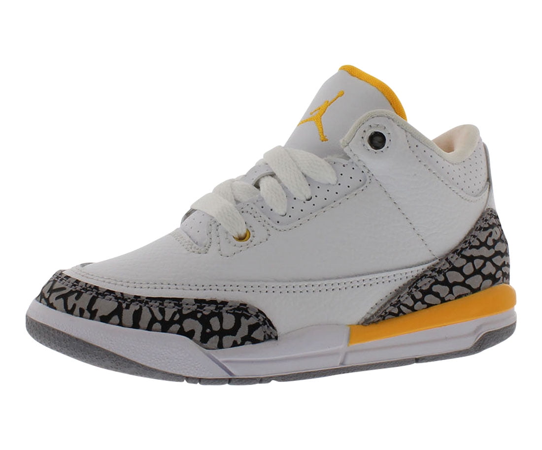 Compre Jordan 3 Retro Boys Shoes Tamaño 11, Color: Blanco Amarillo online  en Paraguay. 613349835