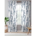 thumbnail image 5 of Sheer Curtains 108 Inches Long, Blue Botanical Semi Sheer Curtains Light Filtering Window Treatment, Pastoral Elegant Spring Floral Privacy Voile Drapes for Living Room Bedroom 52x108 Inch, 5 of 7