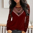 thumbnail image 4 of Womens Tshirts Long Sleeve Womens Tunic Tops Fall Longe Sleeve Lace Sequins V-Neck Elegant Cute Tee Shirts S, 4 of 5