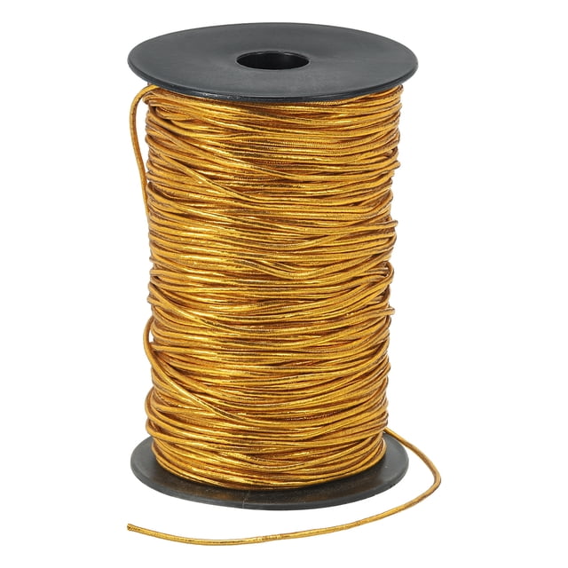 Cuerda Elástica Uxcell para Pulseras, Cuerda Elástica para Fabricación de Joyas, Collares, Manualidades de Cuentas DIY Dorado Brillante