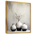 thumbnail image 2 of Designart "Avant-Garde Ceramic Pottery I" Geometric Framed Wall Art - Bohemian White Boho Pottery Hallway Framed Wall Art Decor, 2 of 6