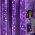 thumbnail image 2 of Funpeny Window Curtain String Light, 300 LED 8 Lighting Modes Fairy Lights Remote Control USB Powered, Waterproof Lights for Christmas Bedroom Party Wedding Home Garden Wall Decorations, Purple, 2 of 7
