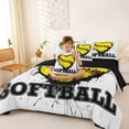 thumbnail image 3 of Erosebridal Kids Softball Twin Bedding Sets, Sports Themed Bedding Comforter Set for Boys Girls, Black Reversible, 7 Pieces, 3 of 6