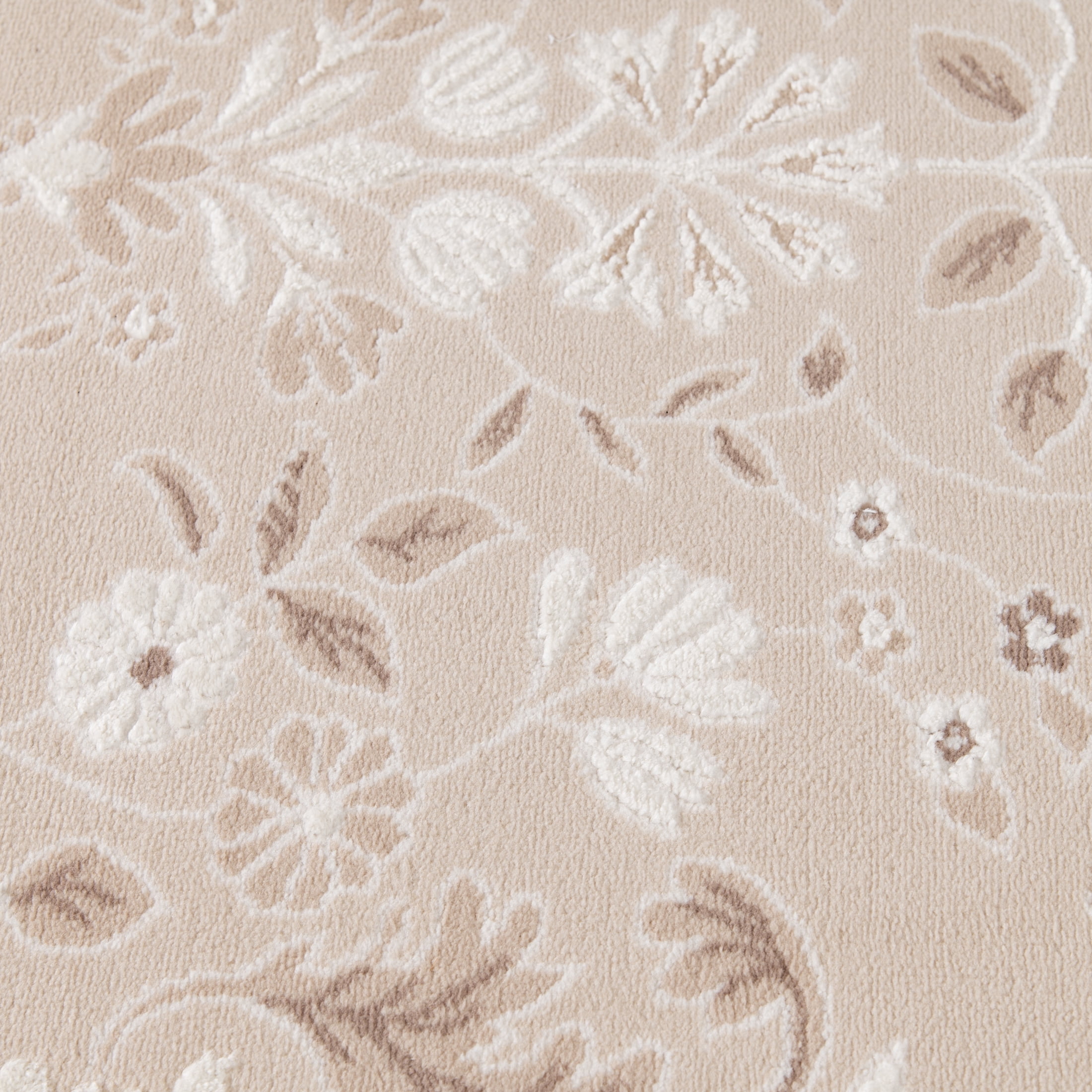 Mainstays Neutral Sculpted Floral Indoor Area Rug, 5'x7'