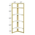 thumbnail image 6 of Topcobe 4 Tier Metal Frame Freestanding Corner Shelf for Bedroom Living Room, 48" Modern Wall Corner Bookcase for Home Office, Gold, 6 of 8