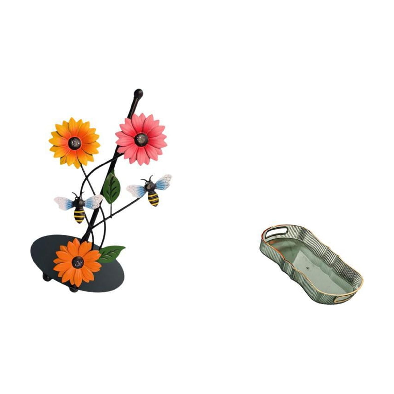 Fiocias Toilet Paper Holder And Paper Towel Holder Countertop with Storage Tray Rectangle Serving Tray Kitchen Fruit Dessert Tray Made of Iron Or PP Suitable