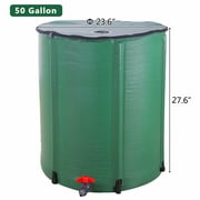 Enkeeo 50 Gallon Folding Rain Barrel Water Collector,Green
