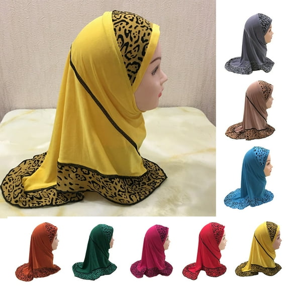 Travelwant One Piece Slip-On Leopard Zebra Pattren Muslim Hijab Head cover
