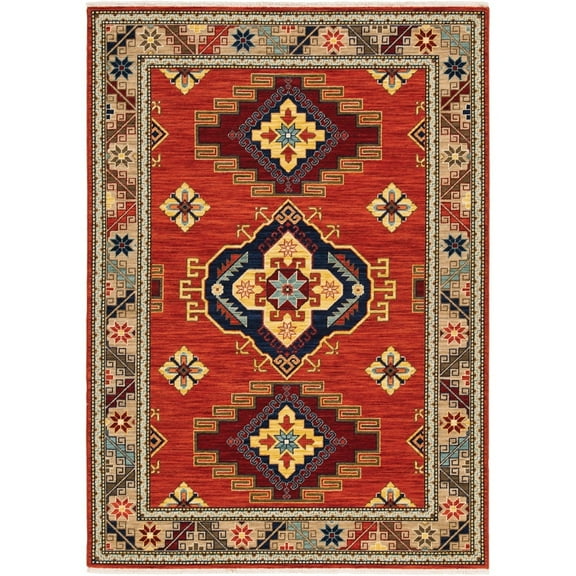 Oriental Weavers Lilihan 5504P Red/ Multi 2' X 6' Indoor Area Rug