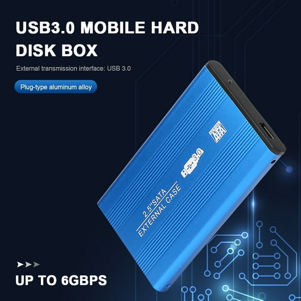 Disco Duro Aleación de aluminio Disco duro externo HDD SSD de 2,5 pulgadas Caja USB SATA3.0 Disco duro 6GB