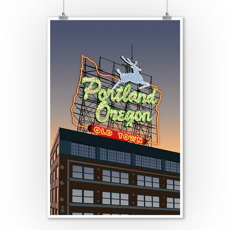 Portland, Oregon - Made in Oregon Sign - Lantern Press Artwork (9x12 Art Print, Wall Decor Travel (Best Things To See In Portland Oregon)