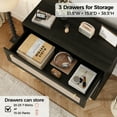 thumbnail image 3 of Farmhouse Rattan Dresser with 3 Drawers - Wooden Storage Chest for Bedroom, Living Room & Hallway, Vintage Style Organizer, 3 of 9