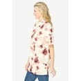 thumbnail image 6 of Woman Within Plus Size Short-Sleeve Peachskin Button-Front Shirt, 6 of 6
