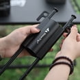 thumbnail image 4 of Adjustable Aluminum Alloy & Copper Canopy/Tent Pole Stabilizer Base - Outdoor Camping Accessory for 25-33mm Rods, Anti-Shake Fixed Tube Holder with Secure Nut Fastening, Black, 100x67x50mm, 158g, 4 of 6