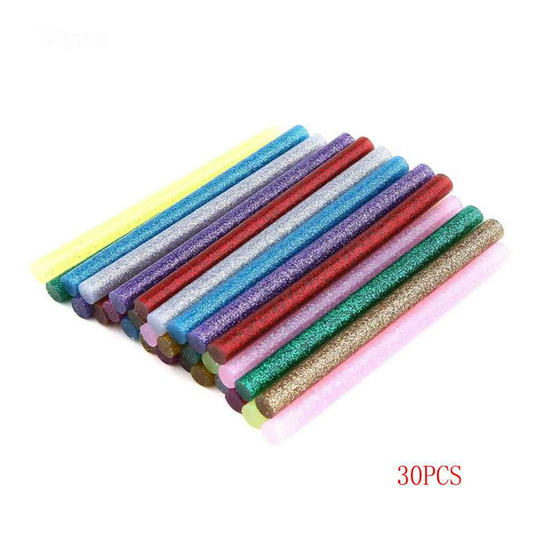30Pcs/Set Multi Color Glitter Hot Glue Sticks Non-Toxic High Adhesive Sticks Rod Bar, Size: 100