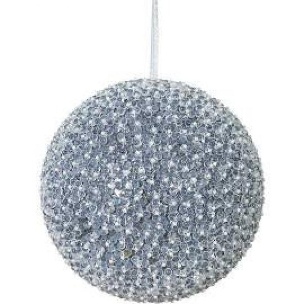 Vickerman 10" Silver Acrylic Beaded Ball Christmas Ornament