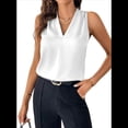 thumbnail image 1 of Camisetas Sin Mangas Plisadas para Mujer Blancas S, 1 of 4