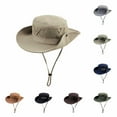 thumbnail image 5 of Xfvqtps Sun Hats for Men Women Adjustable Strap Snap Fastener Bucket Hat Wide Brim Breathable Sun Protection Summer Fishing Hat, 5 of 7