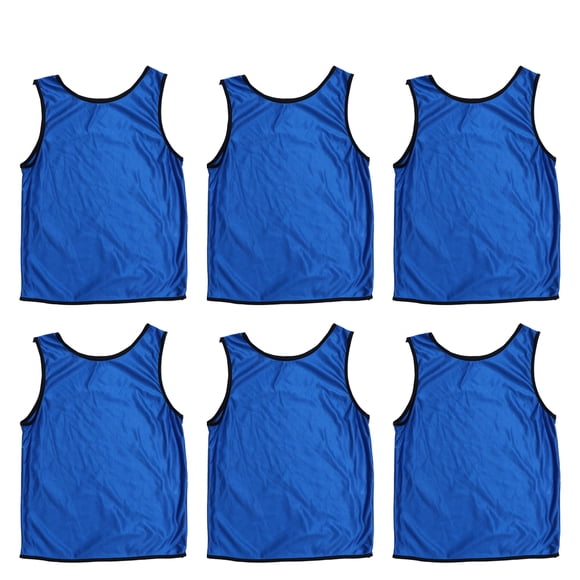 6pcs Children Football Basketball Training Vest Game Team Vest Summer Clothing for Boys Girls Students (Dark Blue)