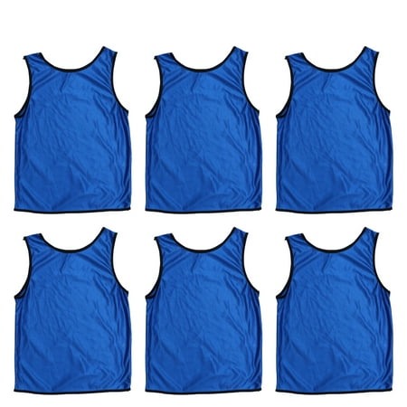 

6pcs Children Football Basketball Training Vest Game Team Vest Summer Clothing for Boys Girls Students (Dark Blue)