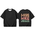thumbnail image 4 of Big Kid Children's Printed Round Neck Short Sleeved T Shirt For Boys And Girls Cool High Tops for Girls Plaid Tunic Top Ruffled Top 16 Shirts 5t Clothes Shirts Bulk 10-11 Years Black, 4 of 4