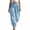 Light Blue, variant on Womens Ruffle Paperbag Waist Jogger Pants, Loose Textured Casual Trousers with Side Pockets