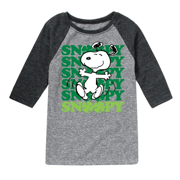 Snoopy Clover Dance - Toddler And Youth Raglan Graphic T-Shirt