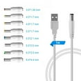 thumbnail image 3 of 2 Pcs Cordon d'Alimentation DC 5V 9V 12V Câble d'Alimentation USB vers DC Cordon de Chargement avec 8 Adaptateurs, 3 of 9