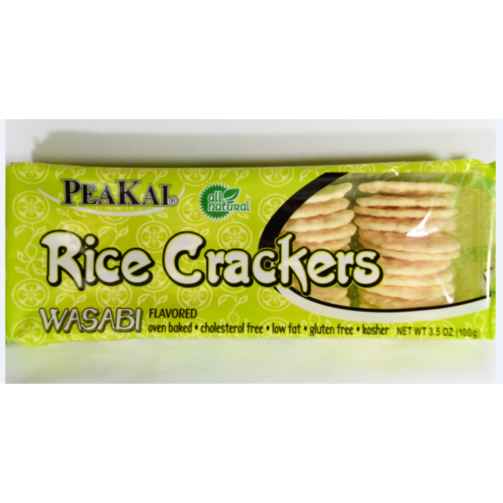 PEAKAI RICE CRACKERS WASABI, 3.5 OZ