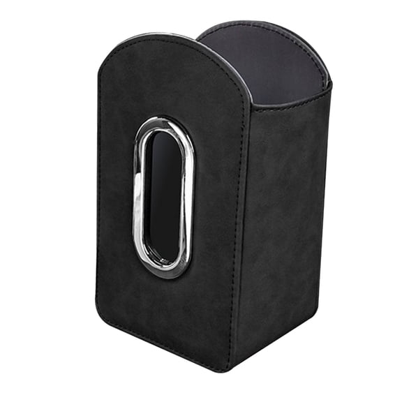 COOPHYA Black PU Car Tissue Holder with Large Capacity Seat Side Organizer for Vehicle Accessories