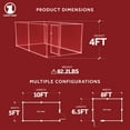 thumbnail image 2 of Lucky Dog Single-Door Chain Link Heavy Duty Outdoor Dog Kennel, Silver, 10'L x 5'W x 4'H, 2 Pack, 2 of 11
