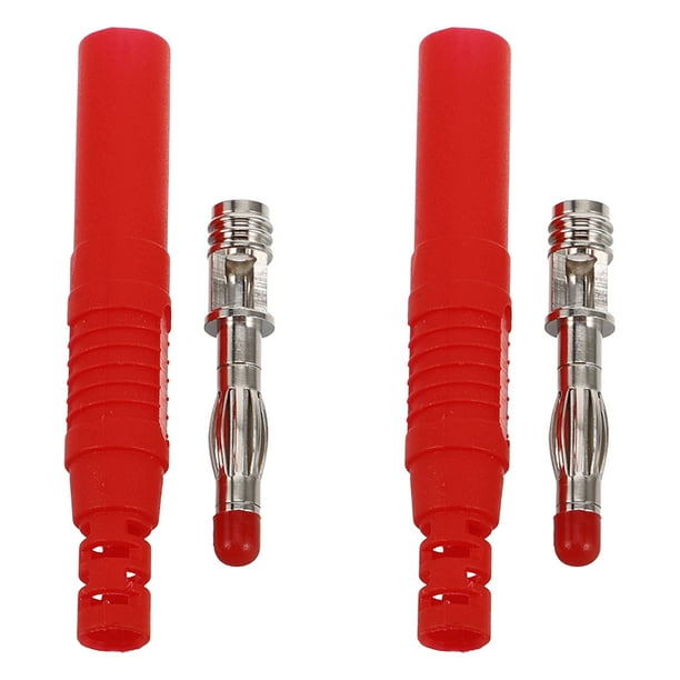 2 conectores adaptadores de conector banana, conectores banana aislados de 4 mm para conexiones de cables de altavoz