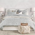 thumbnail image 3 of Pemberly Row Transitional Cotton Gray Herringbone Embroidered King Sham, 3 of 6