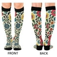 thumbnail image 4 of FORMRS Womens Knee High Socks Casual Long Thick Travel Daily Wear, 2 Pairs, Vibrant Floral, 4 of 6