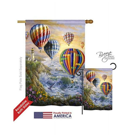 Breeze Decor 07048 Beach & Nautical Summer Glow 2-Sided Vertical Impression House Flag - 28 x 40 in.