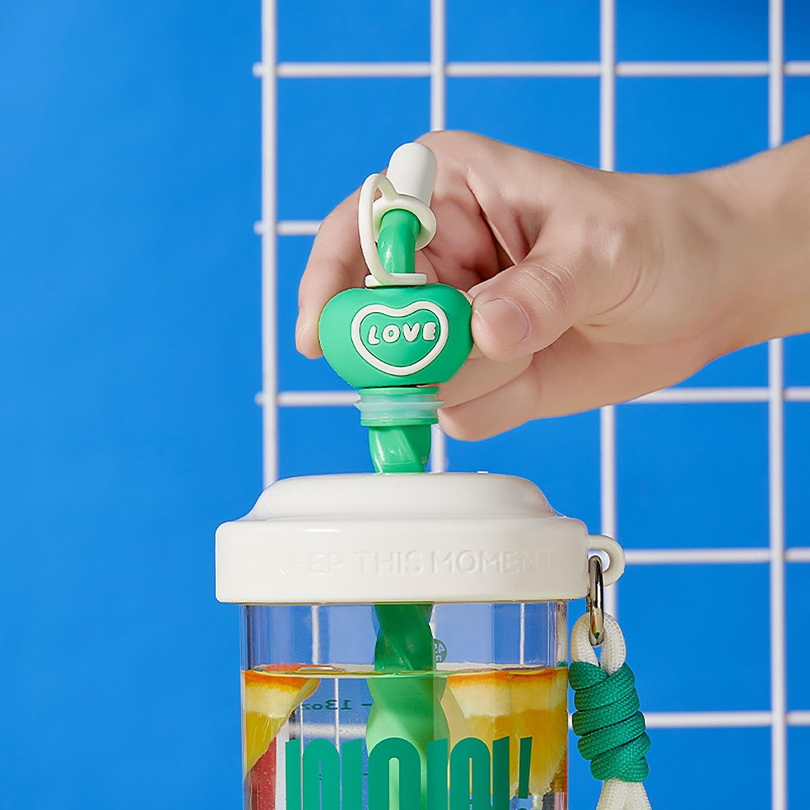 Wow Stirring Cup, High - Aesthetic Summer Straw Water Bottle With Stirring Function, Portable Heat - Resistant Large - Capacity Design For Girls, Students, Daily Use, Travel