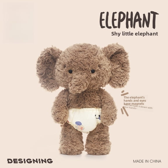Shy Series Plush Toy Set, Cute Interactive Pig, Dog & Elephant Stuffed Animals with Removable Magnetic Hands, Soft Huggable Plushies for Kids Birthday gift: Comforting doll