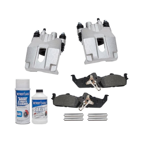 Rear Brake Pad and Caliper Kit - Compatible with 2002 - 2004 Oldsmobile Bravada Base 2003
