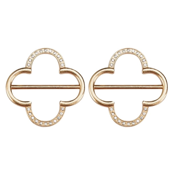 Elegante moda bufanda clip con anillo de accesorios de ropa de alta gama de perlas y diamantes de imitación Decoración(Gold Plating)