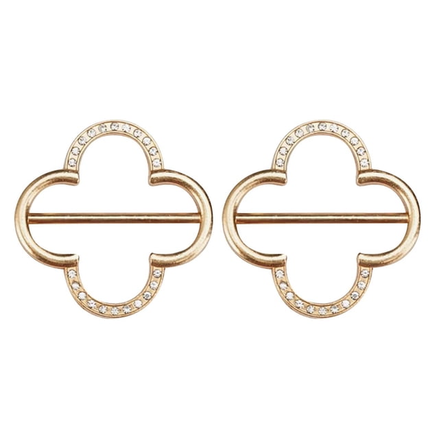 Scarf Clip Accessory Featuring Elegant Pearl Rhinestone Embellishment and Gold Plating