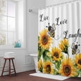 thumbnail image 6 of Sunflower Shower Curtain for Bathroom Decor, Bee Yellow Floral Summer Waterproof Fabric Shower Curtain, 72"x96" Set with 12 Hooks, 6 of 9