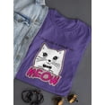 thumbnail image 3 of Cat Love Is Everlasting Meow Shaped T-Shirt Women -Image by Shutterstock, Female Small, 3 of 4