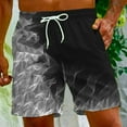 thumbnail image 5 of Puntoco Cargo Shorts Drawstring Pants,Men'S Flame Printing Special Print Beach Casual Trouser Shorts Pant Gray 29(S), 5 of 9