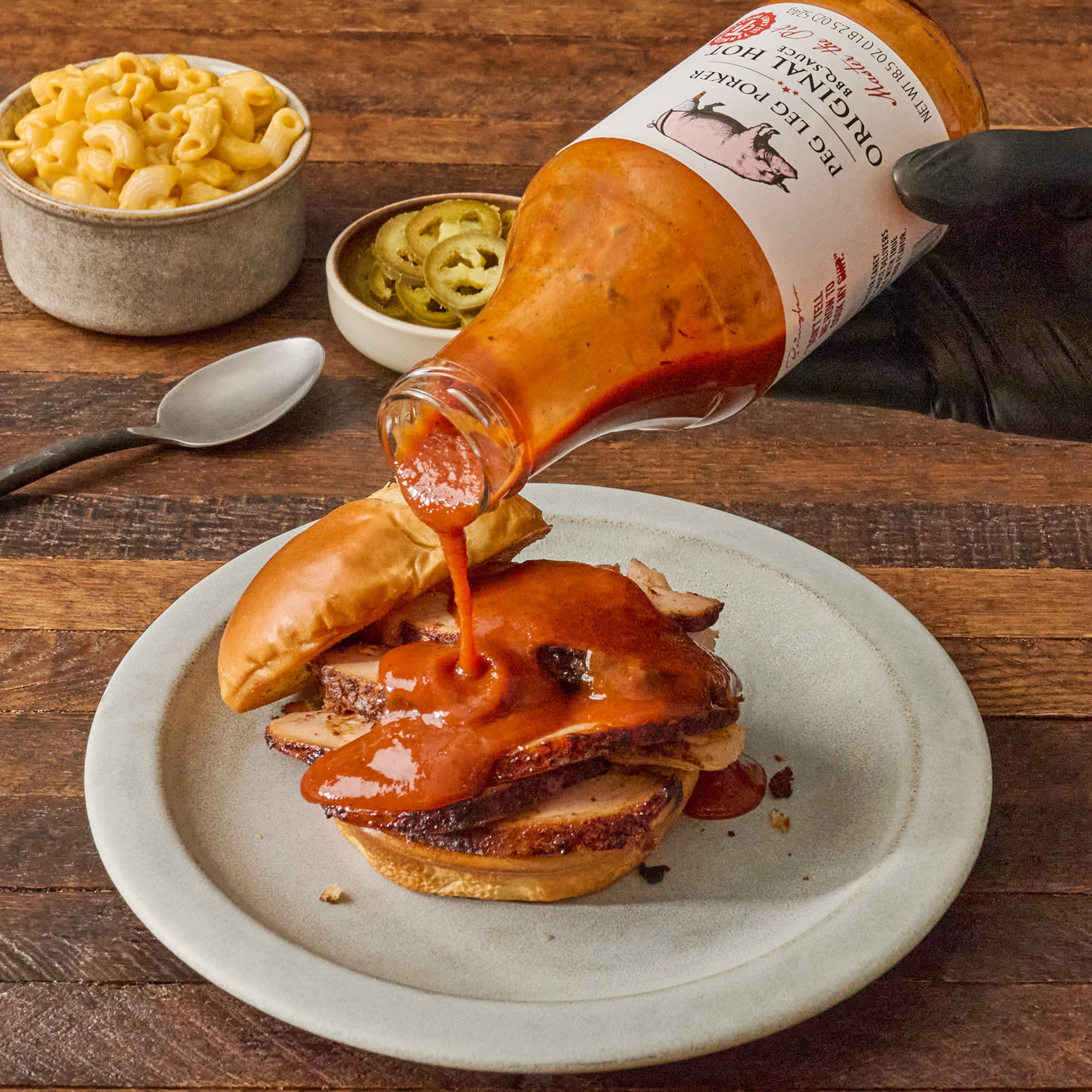 Peg Leg Porker Original Hot BBQ Sauce, 18.5 oz Bottle