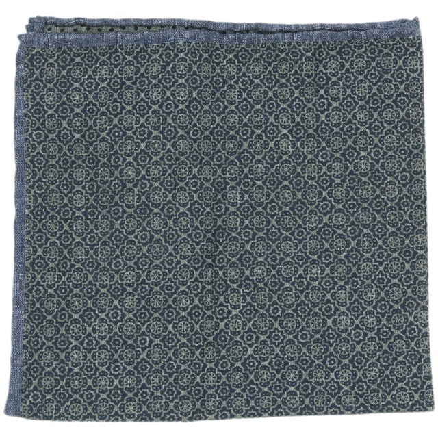 Paolo Albizzati Homme Bleu / Vert Réversible Poche Carrée - Taille Unique