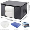 thumbnail image 2 of AMERTEER Clothes Storage Bags 100L [3 Pack ]  Large Capacity Blanket Storage Containers Organizers for Comforters Bedding Clothing Foldable 3 Layer Fabric Sturdy Zippers Reinforced Handle, 2 of 6